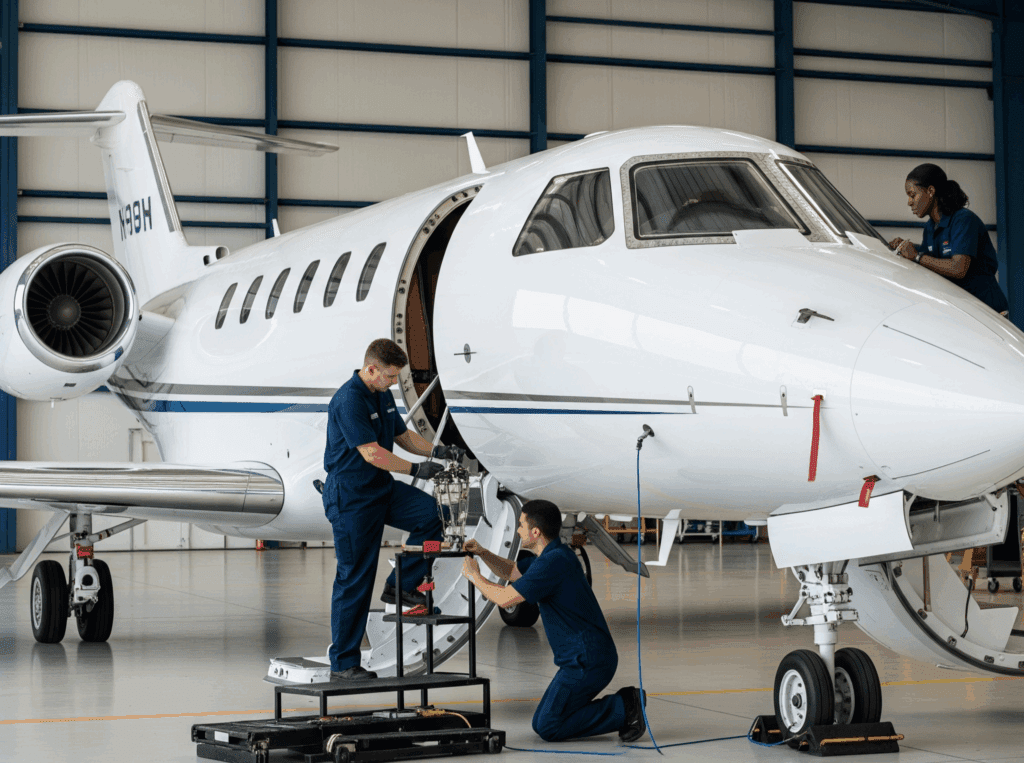 Vector Business Aviation News logo with blue and red colors.