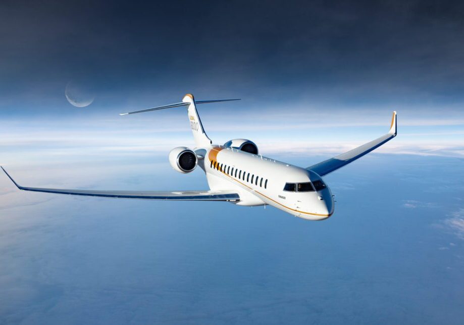 Global 8000 in flight